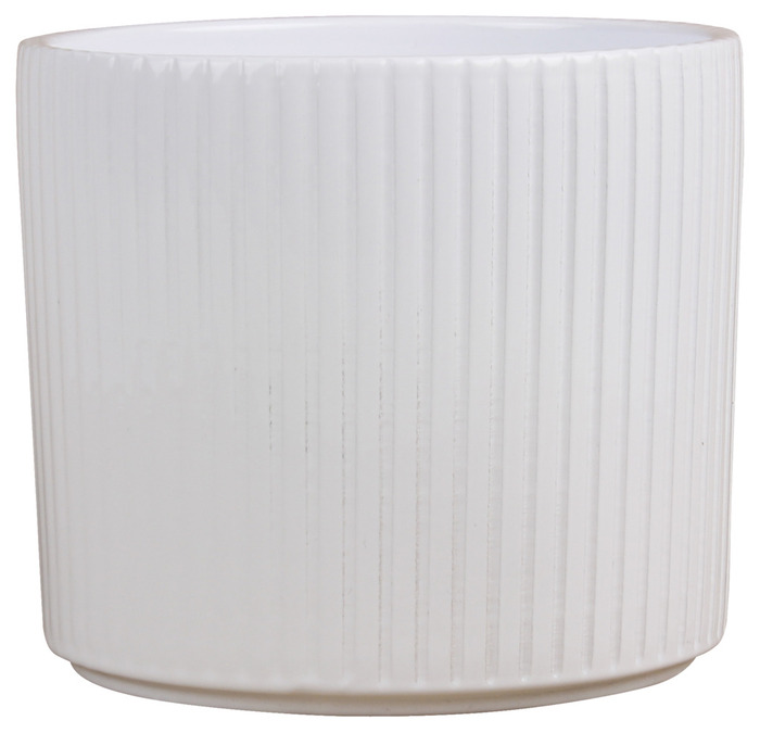 Potteskjuler Pillar Stripes hvid Ø17 cm